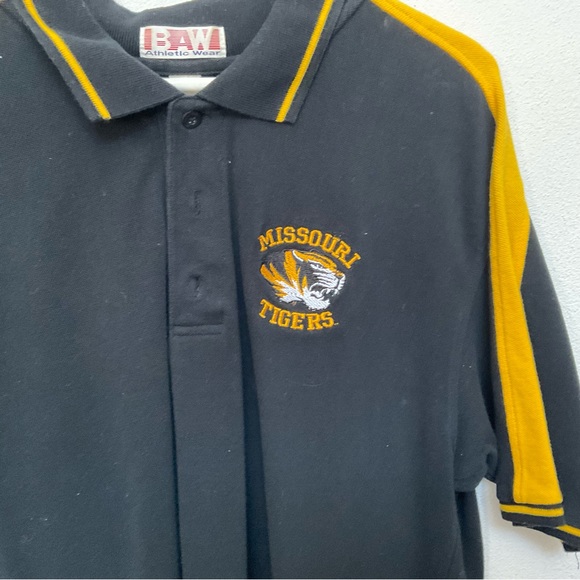 BAW Athletic Wear Black, Gold Missouri Tigers Embroidered Polo Size Large - Picture 2 of 4